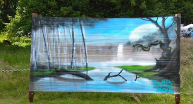 Shrink-wrap spray painting